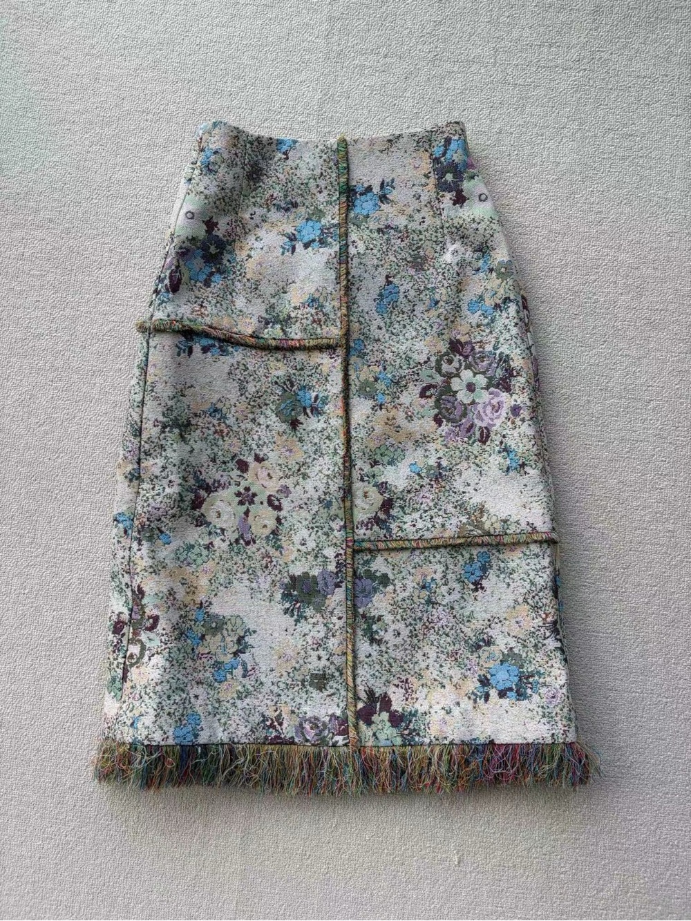 Alemais Whitney Skirt Floral Tweed Fringe Midi Skirt, 6 8 10 12 - Picture 6 of 10